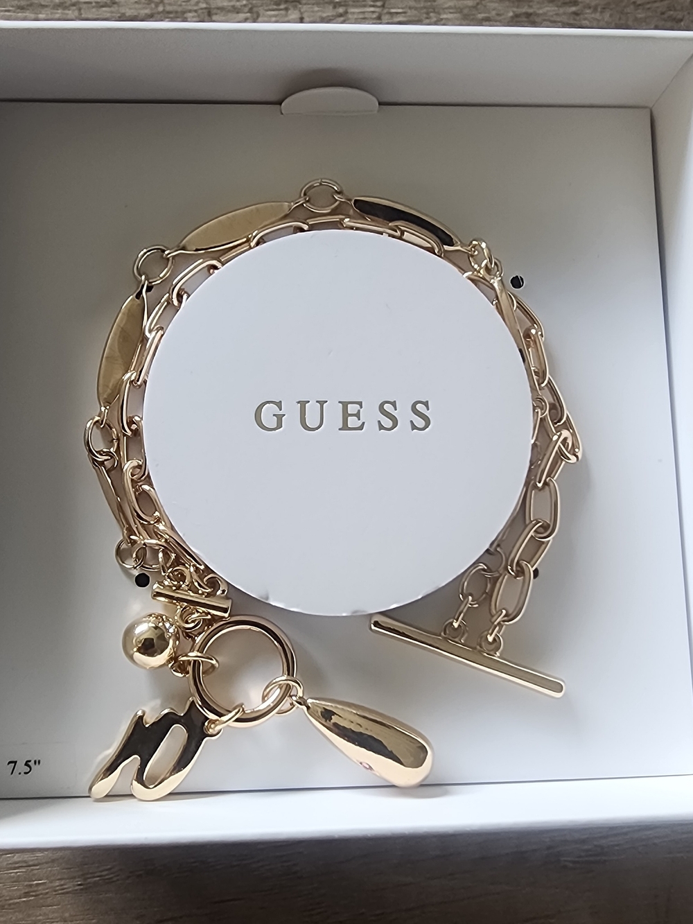 GUESS Women's Gold Charm Chain Bracelet